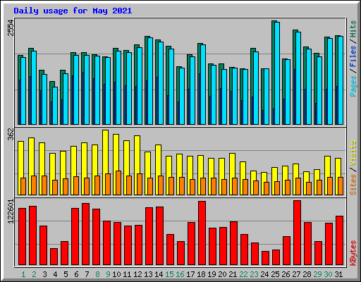 Daily usage for May 2021