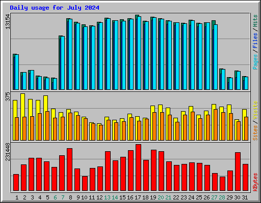 Daily usage for July 2024