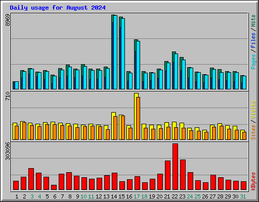 Daily usage for August 2024