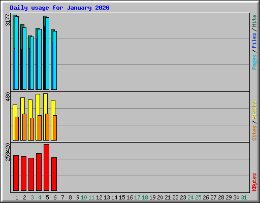 Daily usage for January 2026