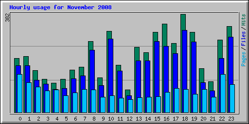 Hourly usage for November 2008