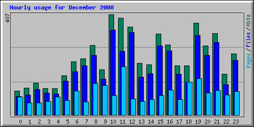 Hourly usage for December 2008