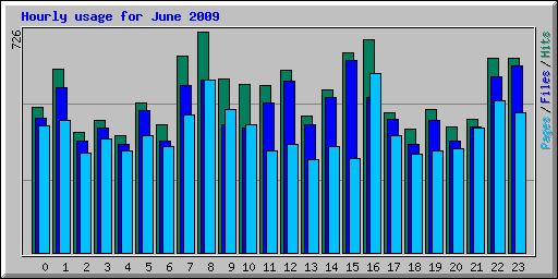 Hourly usage for June 2009