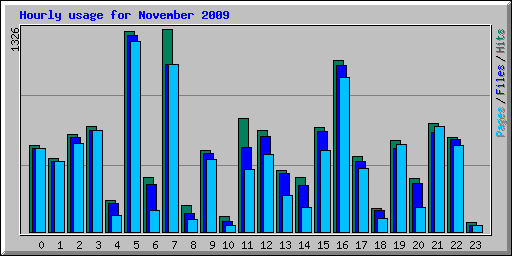 Hourly usage for November 2009