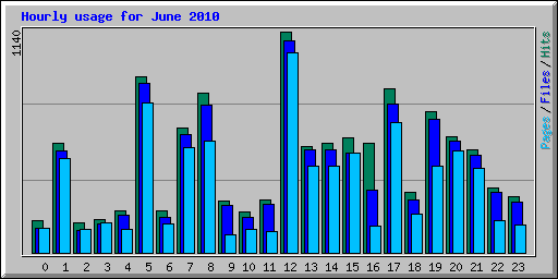 Hourly usage for June 2010