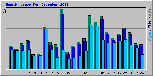 Hourly usage for December 2010