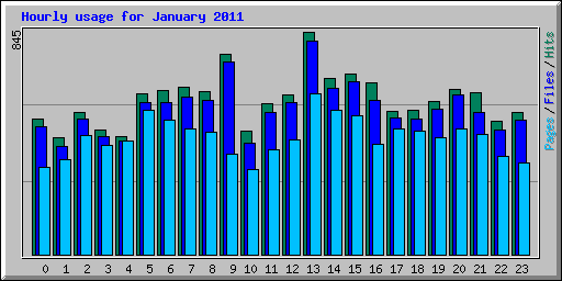 Hourly usage for January 2011