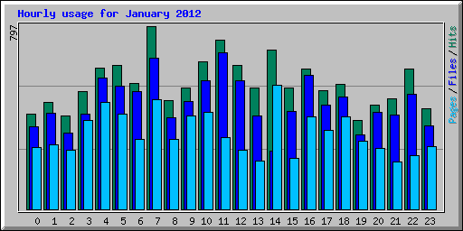 Hourly usage for January 2012