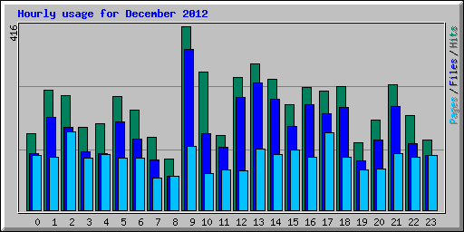 Hourly usage for December 2012