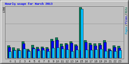 Hourly usage for March 2013