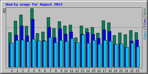 Hourly usage for August 2013