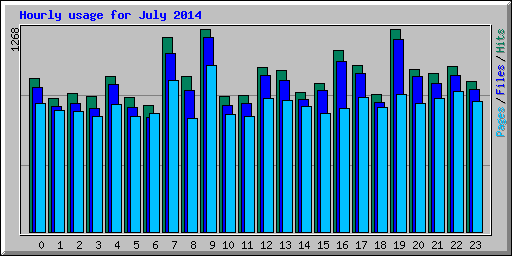 Hourly usage for July 2014