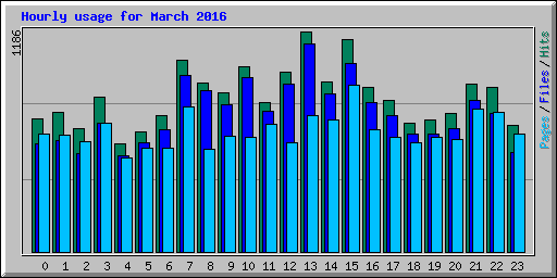 Hourly usage for March 2016