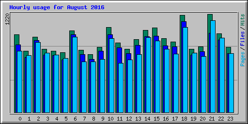 Hourly usage for August 2016