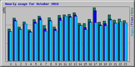 Hourly usage for October 2016