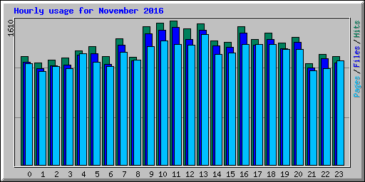 Hourly usage for November 2016