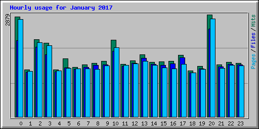 Hourly usage for January 2017