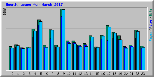 Hourly usage for March 2017