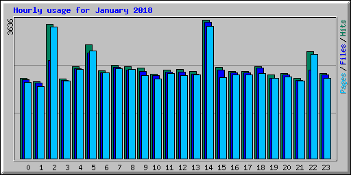 Hourly usage for January 2018