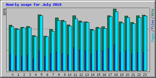 Hourly usage for July 2019
