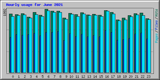 Hourly usage for June 2021