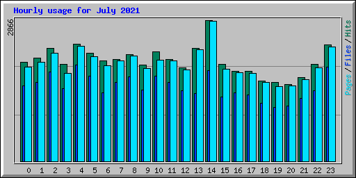 Hourly usage for July 2021