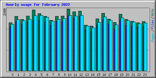 Hourly usage for February 2022
