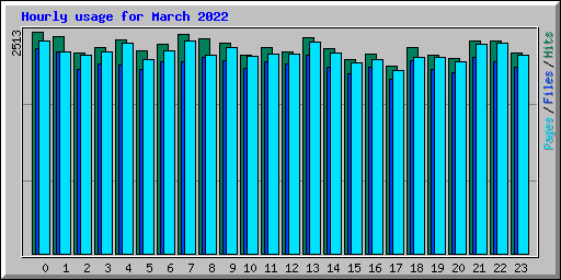 Hourly usage for March 2022