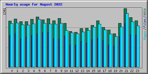 Hourly usage for August 2022