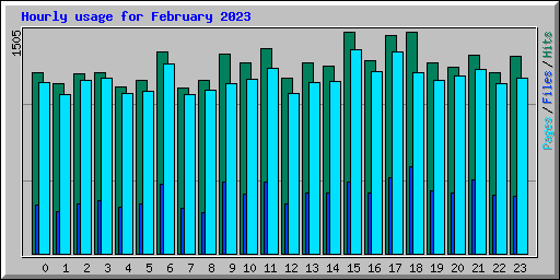 Hourly usage for February 2023