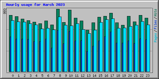 Hourly usage for March 2023