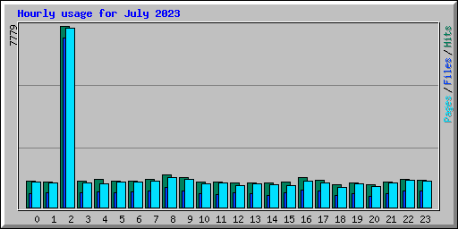 Hourly usage for July 2023